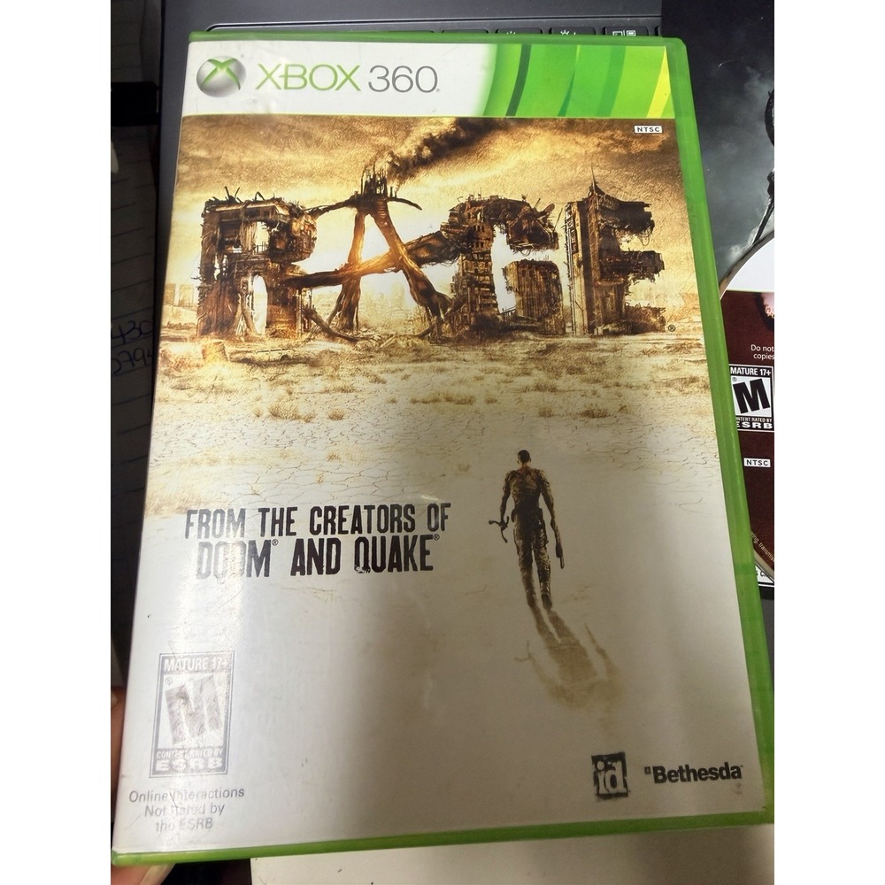 RAGE Xbox 360 Bethesda id Software Complete with‎ Manual 3-Disc Set